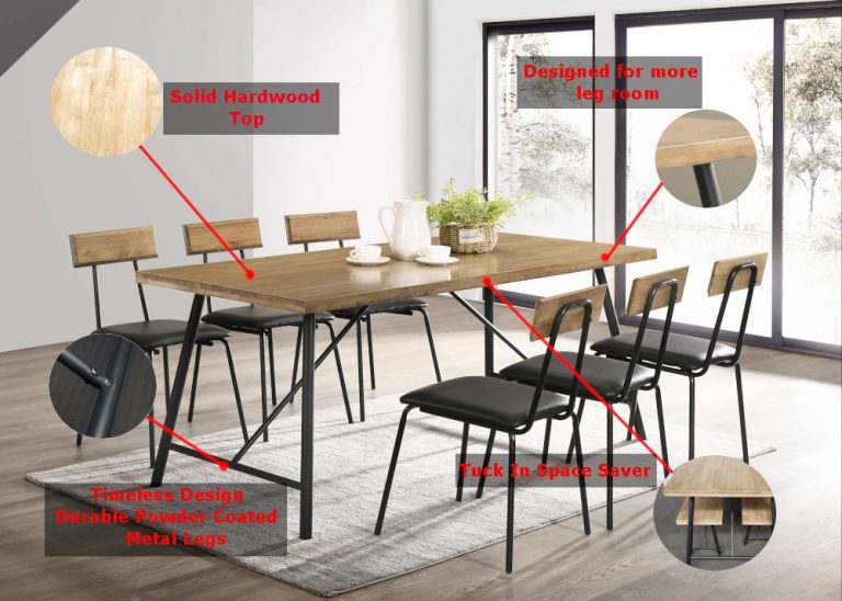 Fabhouz 1 8m Dining Table Set, Dining Table With 6 Chairs Set