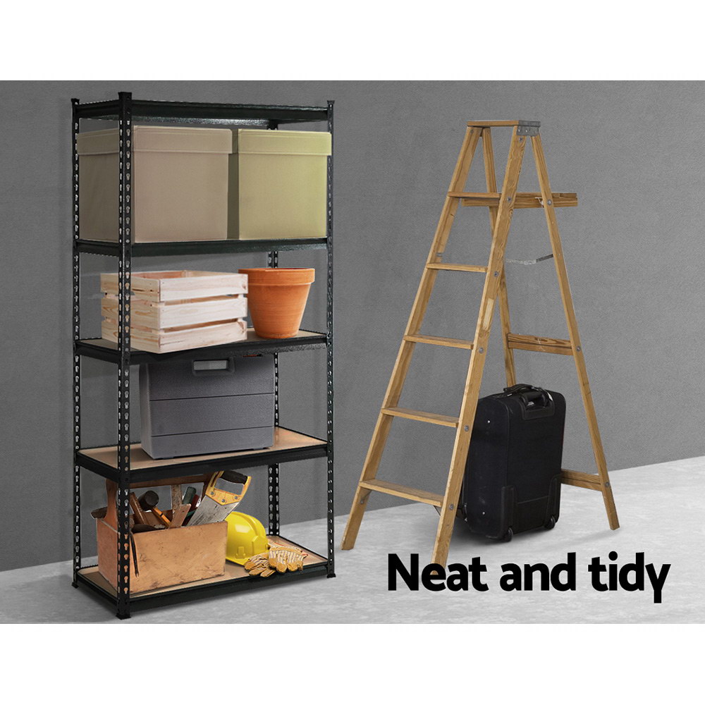 5 Tier Silver Storage Shelving 1.8m tall Boltless Shed Garage Home Display Rack 